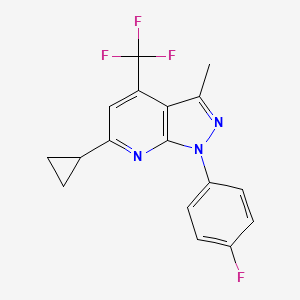 6-cyclopropyl-1-(4-fluorophenyl)-3-methyl-4-(trifluoromethyl)-1H-pyrazolo[3,4-b]pyridine