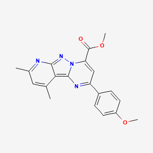 molecular formula C20H18N4O3 B4352599 methyl 4-(4-methoxyphenyl)-11,13-dimethyl-3,7,8,10-tetrazatricyclo[7.4.0.02,7]trideca-1,3,5,8,10,12-hexaene-6-carboxylate 