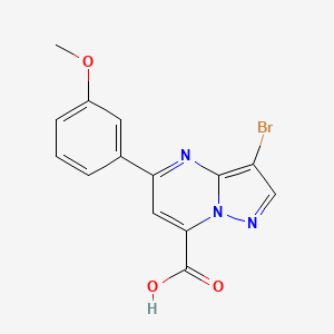 molecular formula C14H10BrN3O3 B4352633 3-bromo-5-(3-methoxyphenyl)pyrazolo[1,5-a]pyrimidine-7-carboxylic acid 