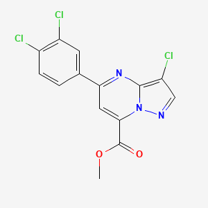 methyl 3-chloro-5-(3,4-dichlorophenyl)pyrazolo[1,5-a]pyrimidine-7-carboxylate