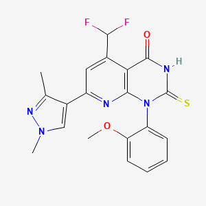 5-(difluoromethyl)-7-(1,3-dimethyl-1H-pyrazol-4-yl)-1-(2-methoxyphenyl)-2-sulfanylpyrido[2,3-d]pyrimidin-4(1H)-one