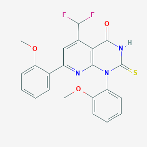 molecular formula C22H17F2N3O3S B4352646 5-(difluoromethyl)-1,7-bis(2-methoxyphenyl)-2-sulfanylpyrido[2,3-d]pyrimidin-4(1H)-one 