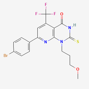 7-(4-bromophenyl)-1-(3-methoxypropyl)-2-sulfanyl-5-(trifluoromethyl)pyrido[2,3-d]pyrimidin-4(1H)-one