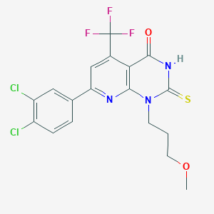 7-(3,4-dichlorophenyl)-1-(3-methoxypropyl)-2-sulfanyl-5-(trifluoromethyl)pyrido[2,3-d]pyrimidin-4(1H)-one