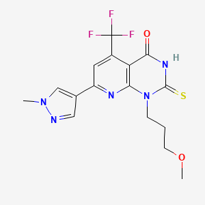 1-(3-methoxypropyl)-7-(1-methyl-1H-pyrazol-4-yl)-2-sulfanyl-5-(trifluoromethyl)pyrido[2,3-d]pyrimidin-4(1H)-one