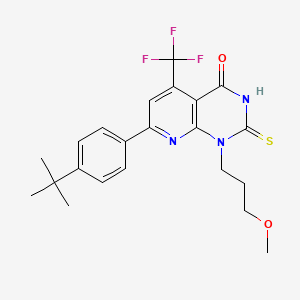 7-[4-(TERT-BUTYL)PHENYL]-1-(3-METHOXYPROPYL)-2-SULFANYL-5-(TRIFLUOROMETHYL)PYRIDO[2,3-D]PYRIMIDIN-4(1H)-ONE