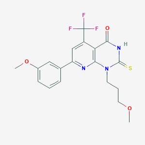 7-(3-methoxyphenyl)-1-(3-methoxypropyl)-2-sulfanyl-5-(trifluoromethyl)pyrido[2,3-d]pyrimidin-4(1H)-one