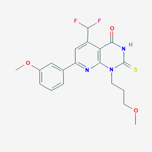 5-(difluoromethyl)-7-(3-methoxyphenyl)-1-(3-methoxypropyl)-2-sulfanylpyrido[2,3-d]pyrimidin-4(1H)-one