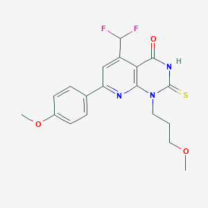 5-(difluoromethyl)-7-(4-methoxyphenyl)-1-(3-methoxypropyl)-2-sulfanylpyrido[2,3-d]pyrimidin-4(1H)-one