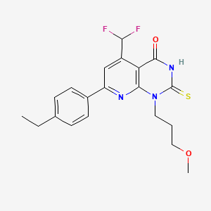 5-(difluoromethyl)-7-(4-ethylphenyl)-1-(3-methoxypropyl)-2-sulfanylpyrido[2,3-d]pyrimidin-4(1H)-one