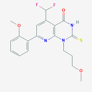 5-(difluoromethyl)-7-(2-methoxyphenyl)-1-(3-methoxypropyl)-2-sulfanylpyrido[2,3-d]pyrimidin-4(1H)-one