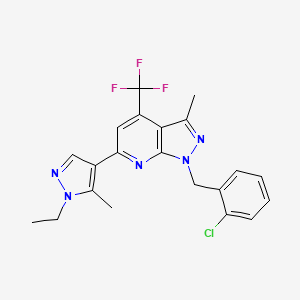 1-(2-chlorobenzyl)-6-(1-ethyl-5-methyl-1H-pyrazol-4-yl)-3-methyl-4-(trifluoromethyl)-1H-pyrazolo[3,4-b]pyridine