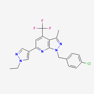 1-(4-chlorobenzyl)-6-(1-ethyl-1H-pyrazol-4-yl)-3-methyl-4-(trifluoromethyl)-1H-pyrazolo[3,4-b]pyridine