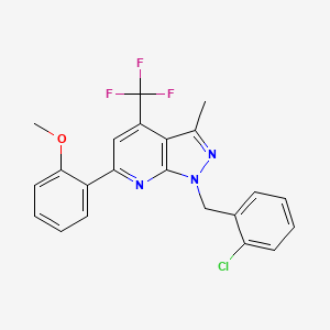 molecular formula C22H17ClF3N3O B4352797 1-(2-chlorobenzyl)-6-(2-methoxyphenyl)-3-methyl-4-(trifluoromethyl)-1H-pyrazolo[3,4-b]pyridine 