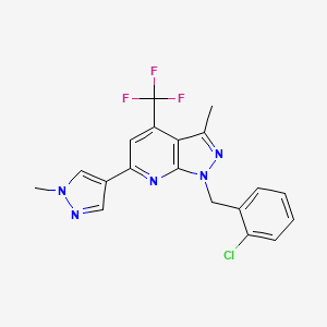 1-(2-chlorobenzyl)-3-methyl-6-(1-methyl-1H-pyrazol-4-yl)-4-(trifluoromethyl)-1H-pyrazolo[3,4-b]pyridine