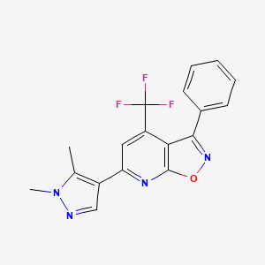 B4352824 6-(1,5-dimethyl-1H-pyrazol-4-yl)-3-phenyl-4-(trifluoromethyl)isoxazolo[5,4-b]pyridine CAS No. 1174874-77-1