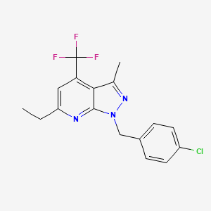 1-(4-chlorobenzyl)-6-ethyl-3-methyl-4-(trifluoromethyl)-1H-pyrazolo[3,4-b]pyridine