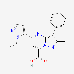 5-(1-ethyl-1H-pyrazol-5-yl)-2-methyl-3-phenylpyrazolo[1,5-a]pyrimidine-7-carboxylic acid