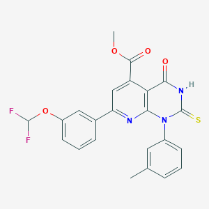 Methyl 7-[3-(difluoromethoxy)phenyl]-1-(3-methylphenyl)-4-oxo-2-sulfanyl-1,4-dihydropyrido[2,3-d]pyrimidine-5-carboxylate