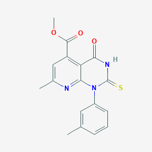 Methyl 7-methyl-1-(3-methylphenyl)-4-oxo-2-sulfanyl-1,4-dihydropyrido[2,3-d]pyrimidine-5-carboxylate