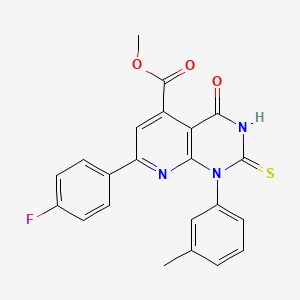 Methyl 7-(4-fluorophenyl)-1-(3-methylphenyl)-4-oxo-2-sulfanyl-1,4-dihydropyrido[2,3-d]pyrimidine-5-carboxylate