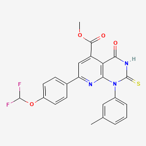 Methyl 7-[4-(difluoromethoxy)phenyl]-1-(3-methylphenyl)-4-oxo-2-sulfanyl-1,4-dihydropyrido[2,3-d]pyrimidine-5-carboxylate