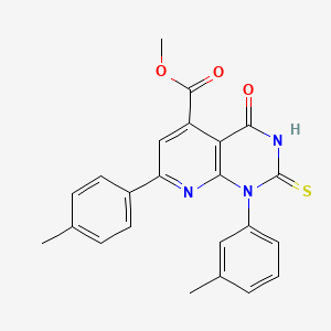 Methyl 1-(3-methylphenyl)-7-(4-methylphenyl)-4-oxo-2-sulfanyl-1,4-dihydropyrido[2,3-d]pyrimidine-5-carboxylate