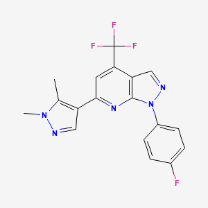 6-(1,5-dimethyl-1H-pyrazol-4-yl)-1-(4-fluorophenyl)-4-(trifluoromethyl)-1H-pyrazolo[3,4-b]pyridine