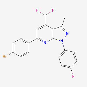 molecular formula C20H13BrF3N3 B4352983 6-(4-bromophenyl)-4-(difluoromethyl)-1-(4-fluorophenyl)-3-methyl-1H-pyrazolo[3,4-b]pyridine 