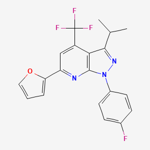 molecular formula C20H15F4N3O B4352999 1-(4-fluorophenyl)-6-(2-furyl)-3-isopropyl-4-(trifluoromethyl)-1H-pyrazolo[3,4-b]pyridine 