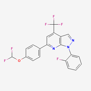 6-[4-(difluoromethoxy)phenyl]-1-(2-fluorophenyl)-4-(trifluoromethyl)-1H-pyrazolo[3,4-b]pyridine