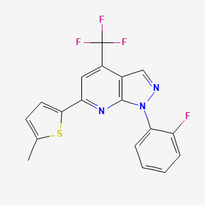 molecular formula C18H11F4N3S B4353018 1-(2-fluorophenyl)-6-(5-methyl-2-thienyl)-4-(trifluoromethyl)-1H-pyrazolo[3,4-b]pyridine 