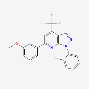 1-(2-fluorophenyl)-6-(3-methoxyphenyl)-4-(trifluoromethyl)-1H-pyrazolo[3,4-b]pyridine