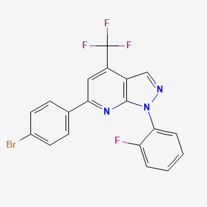 6-(4-bromophenyl)-1-(2-fluorophenyl)-4-(trifluoromethyl)-1H-pyrazolo[3,4-b]pyridine