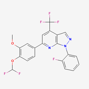 6-[4-(difluoromethoxy)-3-methoxyphenyl]-1-(2-fluorophenyl)-4-(trifluoromethyl)-1H-pyrazolo[3,4-b]pyridine