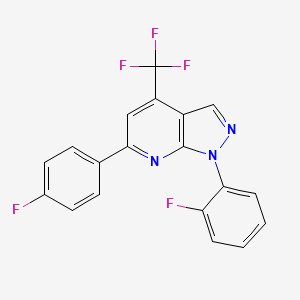 1-(2-fluorophenyl)-6-(4-fluorophenyl)-4-(trifluoromethyl)-1H-pyrazolo[3,4-b]pyridine