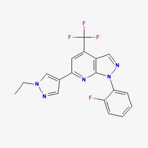 6-(1-ethyl-1H-pyrazol-4-yl)-1-(2-fluorophenyl)-4-(trifluoromethyl)-1H-pyrazolo[3,4-b]pyridine