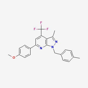 6-(4-methoxyphenyl)-3-methyl-1-(4-methylbenzyl)-4-(trifluoromethyl)-1H-pyrazolo[3,4-b]pyridine