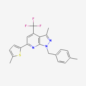 molecular formula C21H18F3N3S B4353119 3-methyl-1-(4-methylbenzyl)-6-(5-methyl-2-thienyl)-4-(trifluoromethyl)-1H-pyrazolo[3,4-b]pyridine 