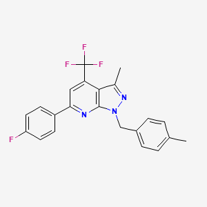 6-(4-fluorophenyl)-3-methyl-1-(4-methylbenzyl)-4-(trifluoromethyl)-1H-pyrazolo[3,4-b]pyridine