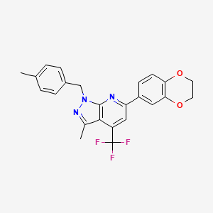 6-(2,3-dihydro-1,4-benzodioxin-6-yl)-3-methyl-1-(4-methylbenzyl)-4-(trifluoromethyl)-1H-pyrazolo[3,4-b]pyridine