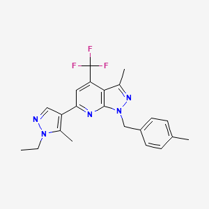 6-(1-ethyl-5-methyl-1H-pyrazol-4-yl)-3-methyl-1-(4-methylbenzyl)-4-(trifluoromethyl)-1H-pyrazolo[3,4-b]pyridine