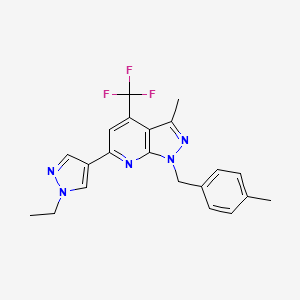 6-(1-ethyl-1H-pyrazol-4-yl)-3-methyl-1-(4-methylbenzyl)-4-(trifluoromethyl)-1H-pyrazolo[3,4-b]pyridine