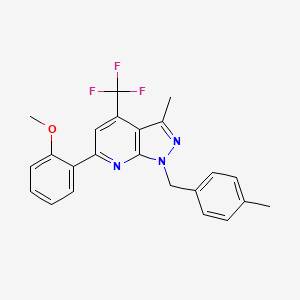 6-(2-methoxyphenyl)-3-methyl-1-(4-methylbenzyl)-4-(trifluoromethyl)-1H-pyrazolo[3,4-b]pyridine