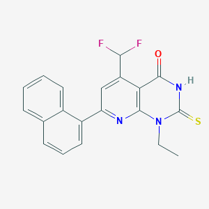 molecular formula C20H15F2N3OS B4353195 5-(DIFLUOROMETHYL)-1-ETHYL-7-(1-NAPHTHYL)-2-SULFANYLPYRIDO[2,3-D]PYRIMIDIN-4(1H)-ONE 