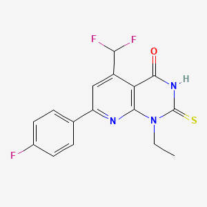 5-(difluoromethyl)-1-ethyl-7-(4-fluorophenyl)-2-sulfanylpyrido[2,3-d]pyrimidin-4(1H)-one