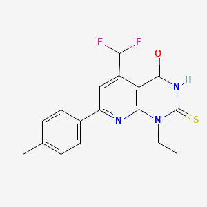 molecular formula C17H15F2N3OS B4353212 5-(difluoromethyl)-1-ethyl-7-(4-methylphenyl)-2-sulfanylpyrido[2,3-d]pyrimidin-4(1H)-one 