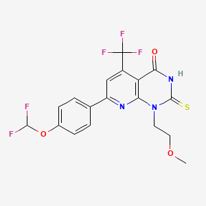 7-[4-(difluoromethoxy)phenyl]-1-(2-methoxyethyl)-2-sulfanyl-5-(trifluoromethyl)pyrido[2,3-d]pyrimidin-4(1H)-one