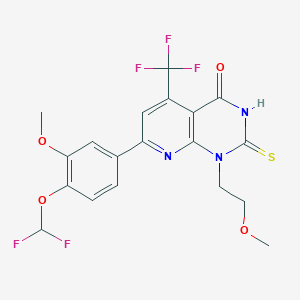 7-[4-(difluoromethoxy)-3-methoxyphenyl]-1-(2-methoxyethyl)-2-sulfanyl-5-(trifluoromethyl)pyrido[2,3-d]pyrimidin-4(1H)-one