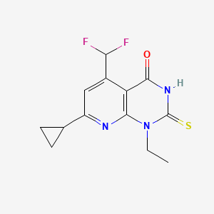 molecular formula C13H13F2N3OS B4353241 7-cyclopropyl-5-(difluoromethyl)-1-ethyl-2-sulfanylpyrido[2,3-d]pyrimidin-4(1H)-one 